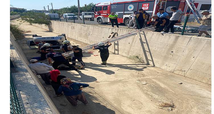 ŞARKÖY’DE KONTROLDEN ÇIKAN OTOMOBİL DEREYE UÇTU