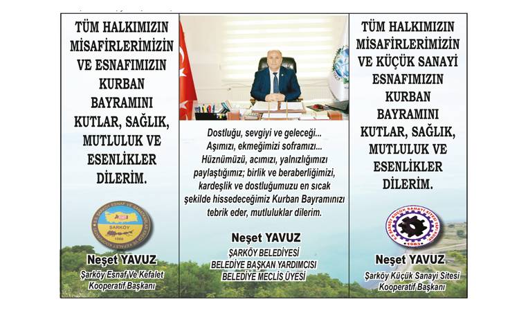 BELEDİYE BAŞKAN YARDIMCISI NEŞET YAVUZ'DAN BAYRAM MESAJI