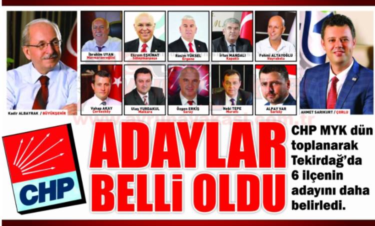 Chp'de Başkan Adayları Belli Oldu