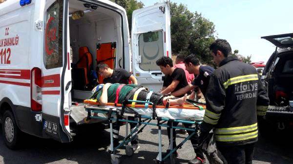 Tepeden yuvarlanan kadın yaralandı