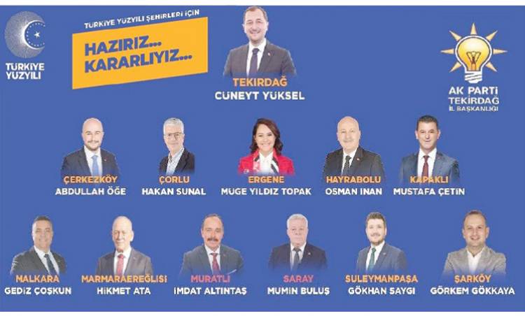 Cumhur İttifakı'nın Tekirdağ ilçe belediye başkan adayları tanıtıldı